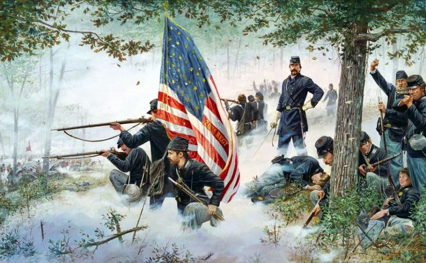 20th ME led by col Joshua Chamberlain at Gettysburg PA 2 july 1863 [00]