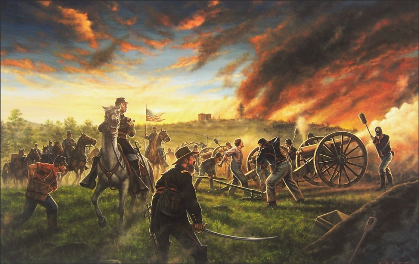 5th ME btry led by capt Greenleaf Thurlov Stevens Gettysburg PA 2 july 1863