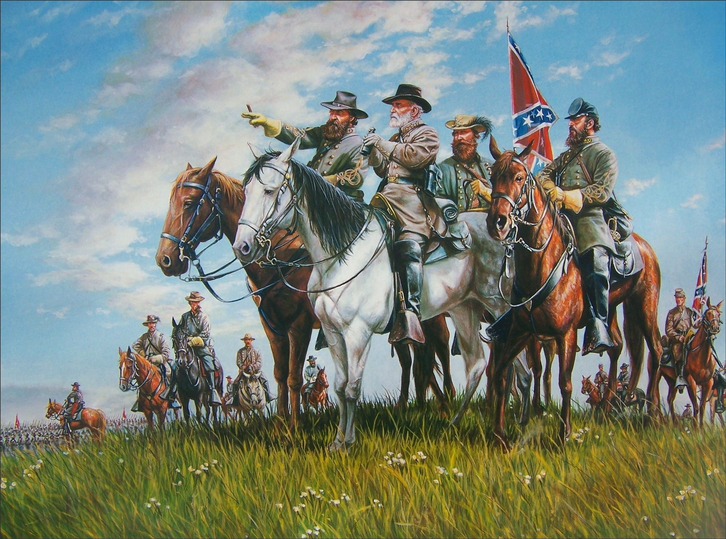 gen Robert Edward Lee and maj gen James Longstreet, James Ewell Brown Stuart, Thomas Jonathan Jackson in sept 1862