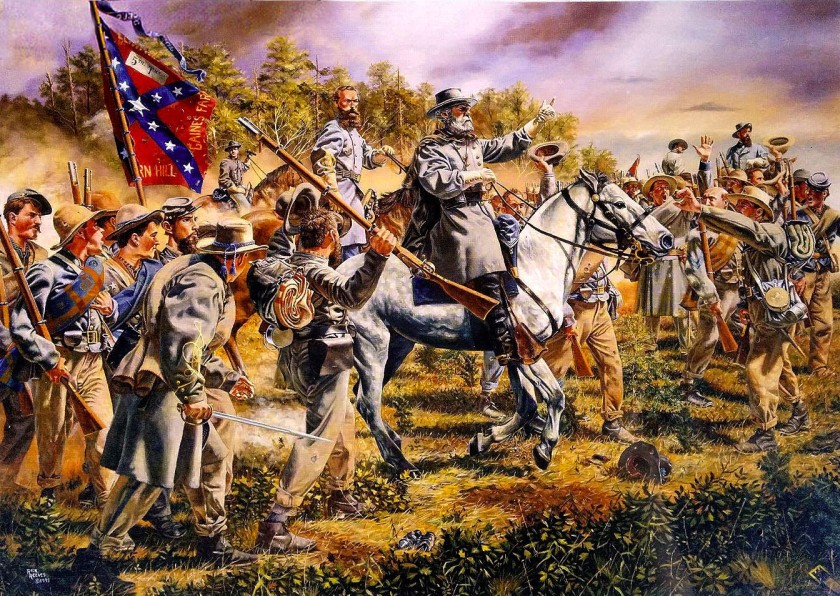 texans of br gen John Gregg led by gen Robert Edward Lee at the wilderness VA 6 may 1864