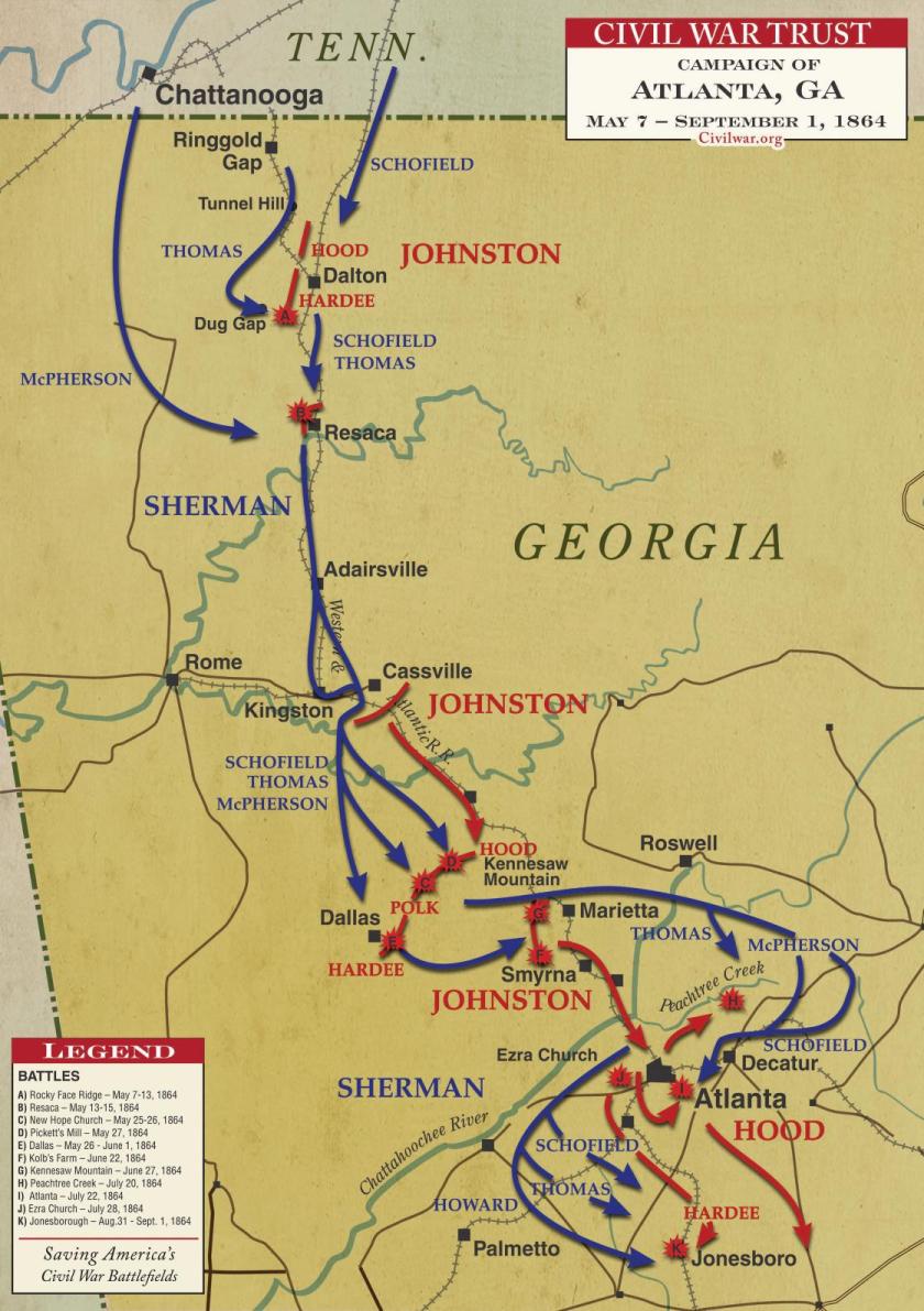 campaign of Atlanta GA may 7 - september 1 1864